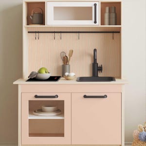 Sticker IKEA DUKTIG children&#39;s kitchen play kitchen adhesive film furniture film sticker children&#39;s room (furniture not included) peach IKK-K727