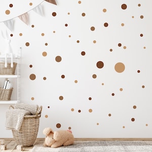 Circle Set 120pcs Wall Decal for Baby Room V283 Sticker Sticker Circle Wall Sticker Children&#39;s Room Dots Dots Adhesive Dots | BROWN
