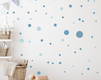 Circle Set 120pcs Wall Decal pour Baby Room V283 Sticker Sticker Circle Wall Sticker Children’s Room Dots Dots Adhesive Dots | BLEU DOUX