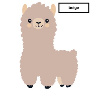 Baby LAMA Wall Sticker V102 Wall Sticker Decal Nursery Baby Room Animals Cute Alpaca Paka - available in many sizes Beige