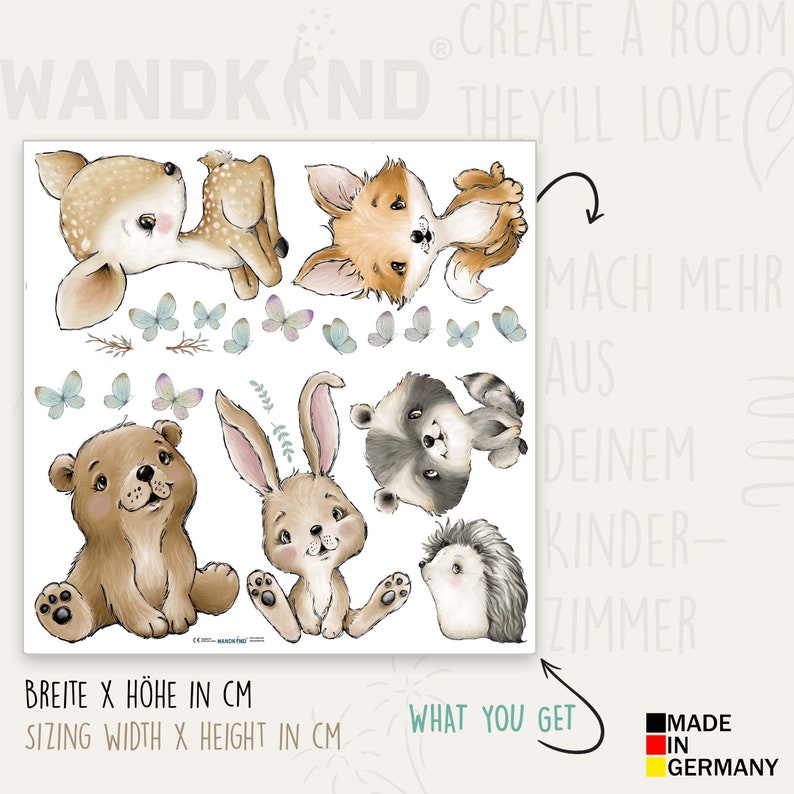 Little Deco Wandtattoo Waldtiere Set – Selbstklebende Wanddekoration Für Kinderzimmer, Hase & Fuchs