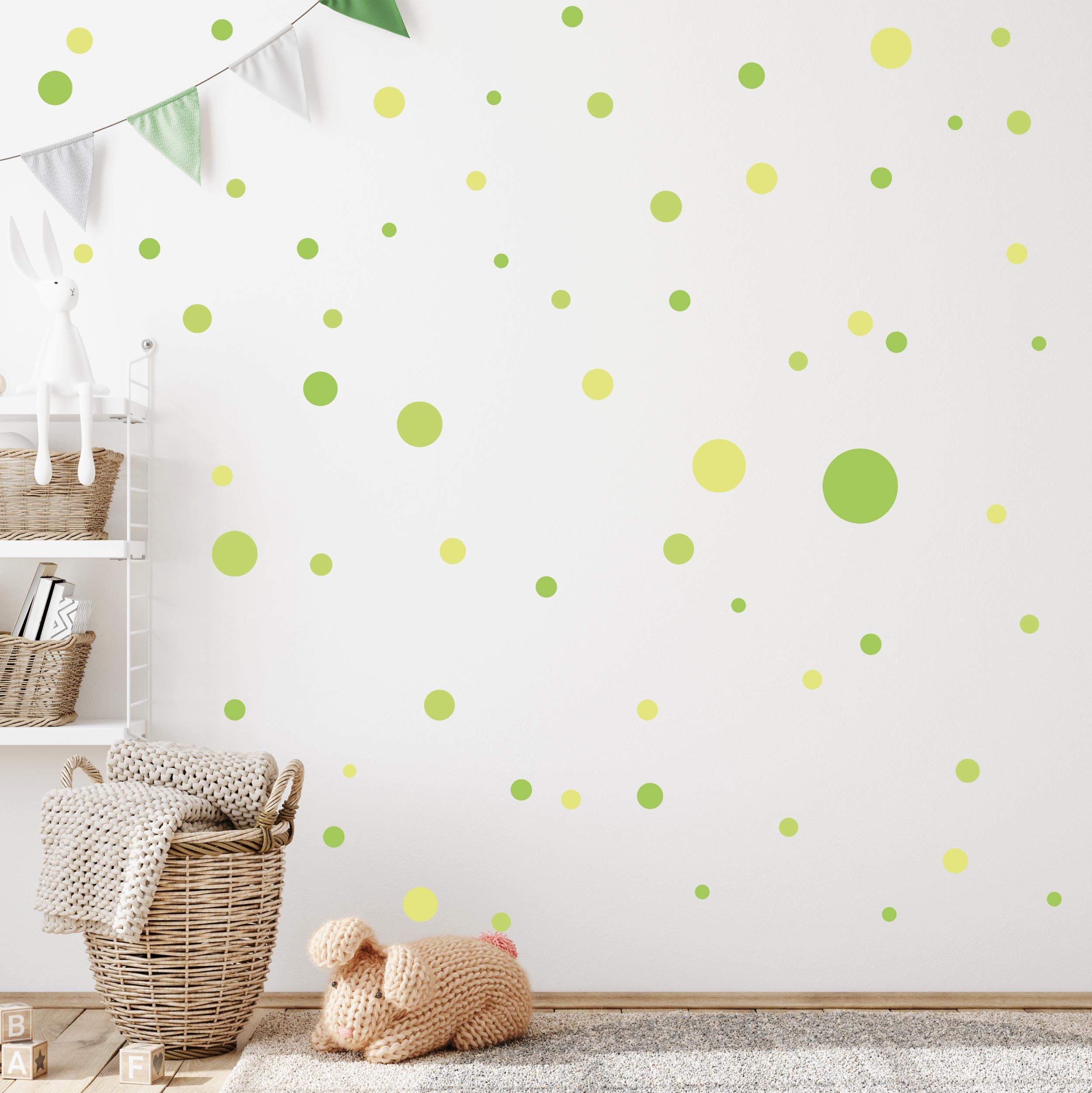 Circle Set 120pcs Adesivo murale per Baby Room V283 Adesivo Adesivo Cerchio Adesivo Da parete Per bambini Punti per la stanza dei bambini Punti adesivi Punti | VERDE - Italia