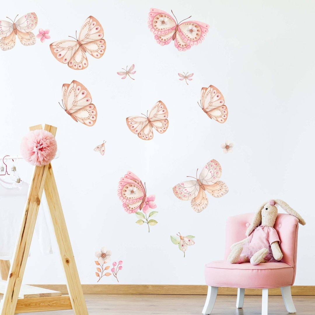 Butterfly Wall Sticker Set V355 Sticker Wall Decal Border Children's ...