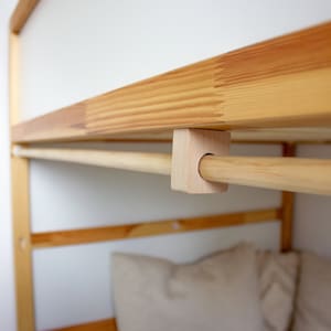 Curtain rod for IKEA Kura - pine curtain rod - perfect fit for loft bed & flat bed - rod for Kura bed hack