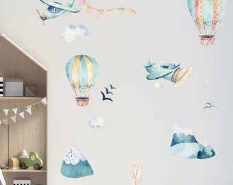 Airplanes & Balloons V219 Wall Sticker Set