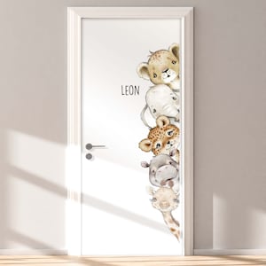 Autocollant de porte Chambre denfants T101 Bébé Girafe Lion Éléphant Hippo Hippo Léopard Autocollant de porte Autocollant De porte Chambre de bébé image 4