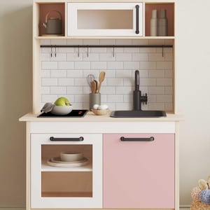 Sticker IKEA DUKTIG children&#39;s kitchen IKK-K707 play kitchen adhesive film furniture film sticker children&#39;s room tiles Metro Subway (furniture not included)
