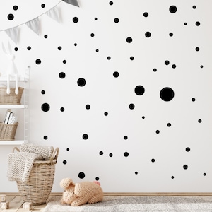 Circle Set 120 Pieces Wall Decal for Baby Room V283 Sticker Sticker Circle Wall Sticker Children&#39;s Room Points Dots Adhesive Dots | BLACK