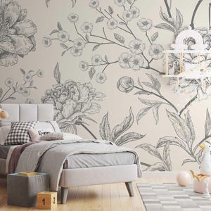 Tapete im botanischen Design für das Kinderzimmer Fototapete Wandaufkleber Kindertapete Wald Blätter Babyzimmer TP263