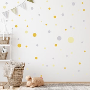 Circle Set 120pcs Wall Decal for Baby Room V283 Sticker Sticker Circle Wall Sticker Children&#39;s Room Dots Dots Adhesive Dots | YELLOW