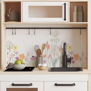 Adesivo IKEA DUKTIG cucina per bambini cucina giocattolo pellicola adesiva pellicola per mobili adesivo per camera dei bambini (senza mobili) fiori IKK-V707