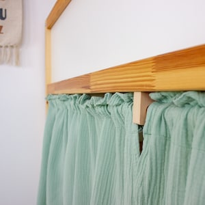 Tringle à rideau pour IKEA Kura tringle à rideau en pin ajustement parfait pour lit mezzanine et lit plat tringle pour hack de lit Kura Altmint