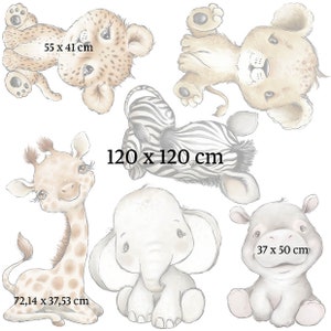 Safari Wall Decal Nursery Baby Giraffe Lion Elephant Hippo Leopard ...