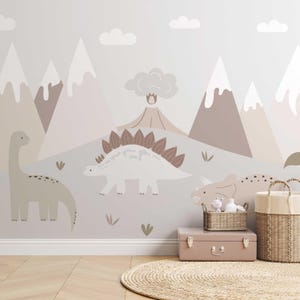 Carta da parati con dinosauri per la cameretta dei bambini Carta da parati fotografica adesivo da parete Carta da parati per bambini Mondo dei dinosauri cameretta dei bambini TP216
