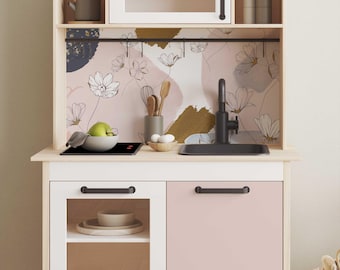 Sticker IKEA DUKTIG children's kitchen play kitchen adhesive film furniture film sticker children's room (without furniture) flowers wall IKK-K702