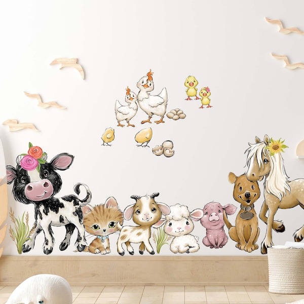 Bauernhof V360 Wandtattoo Kinderzimmer Baby Wandaufkleber Sticker Aufkleber Babyzimmer