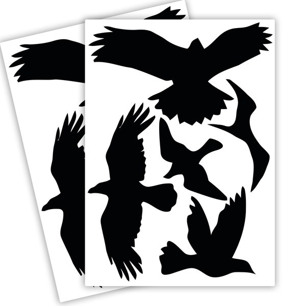Vogelschutz und Fensterschutz - 10 Aufkleber - Schutz vor Vogelschlag - Sticker Vögel