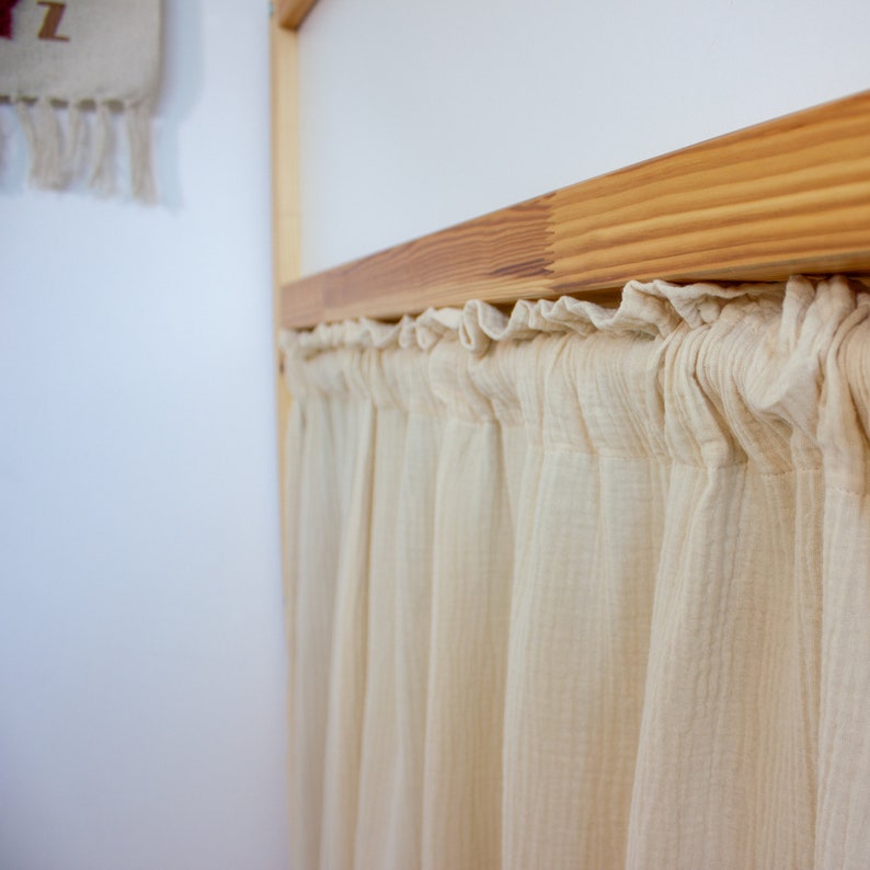 Curtain rod for IKEA Kura pine curtain rod perfect fit for loft bed & flat bed rod for Kura bed hack Beige