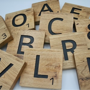 Large Wooden Scrabble Letters - You Pick The Letters (Price per letter)