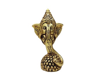 LADDU GANESH Brass - Ganesh Idol, Brass Sculpture, Divine Blessings, Miniature Statue, Spiritual Decor, Hindu Deity, Religious Gift