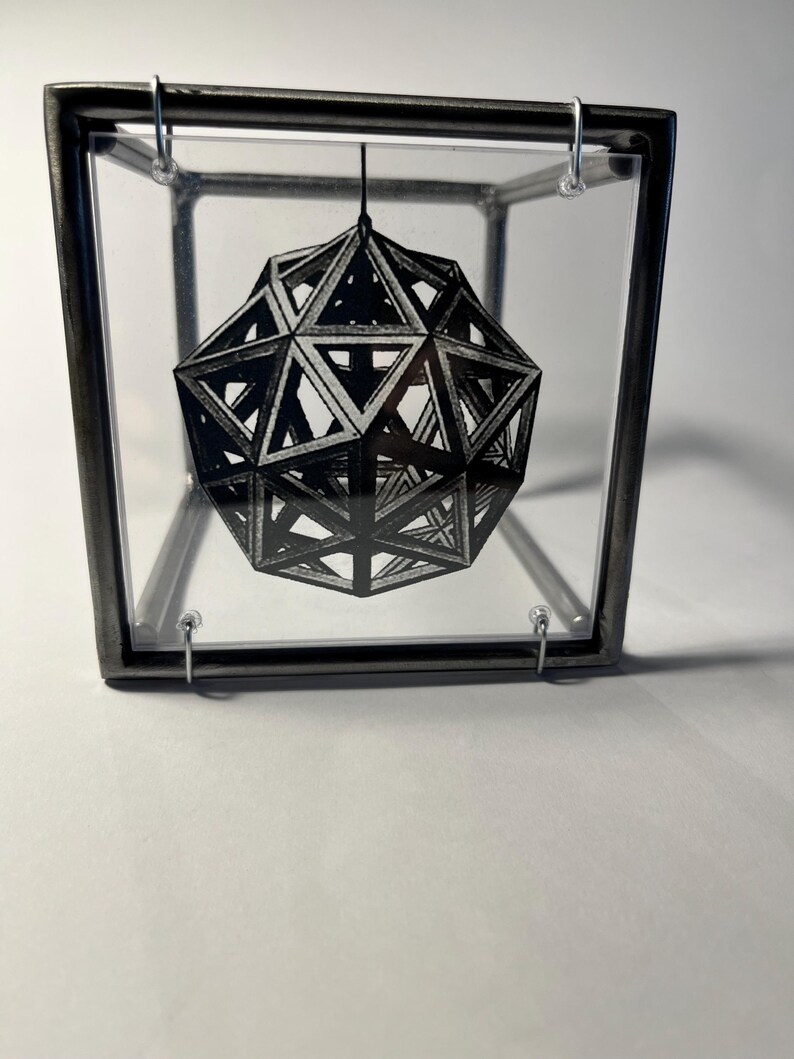 Sacred Geometry Metal Sculpture: Leonardo da Vinci art object decor image 13