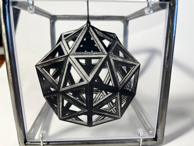 Sacred Geometry Metal Sculpture: Leonardo da Vinci art object decor image 17