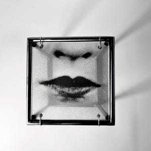 Lip Sculpture: Steel & Acrylic Shadow Art - Contemporary Home Decor