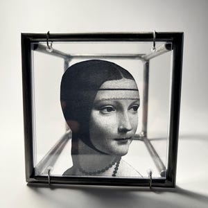 Leonardo da Vinci, modern väggdekoration. Metallkonstföremål för inomhusbruk