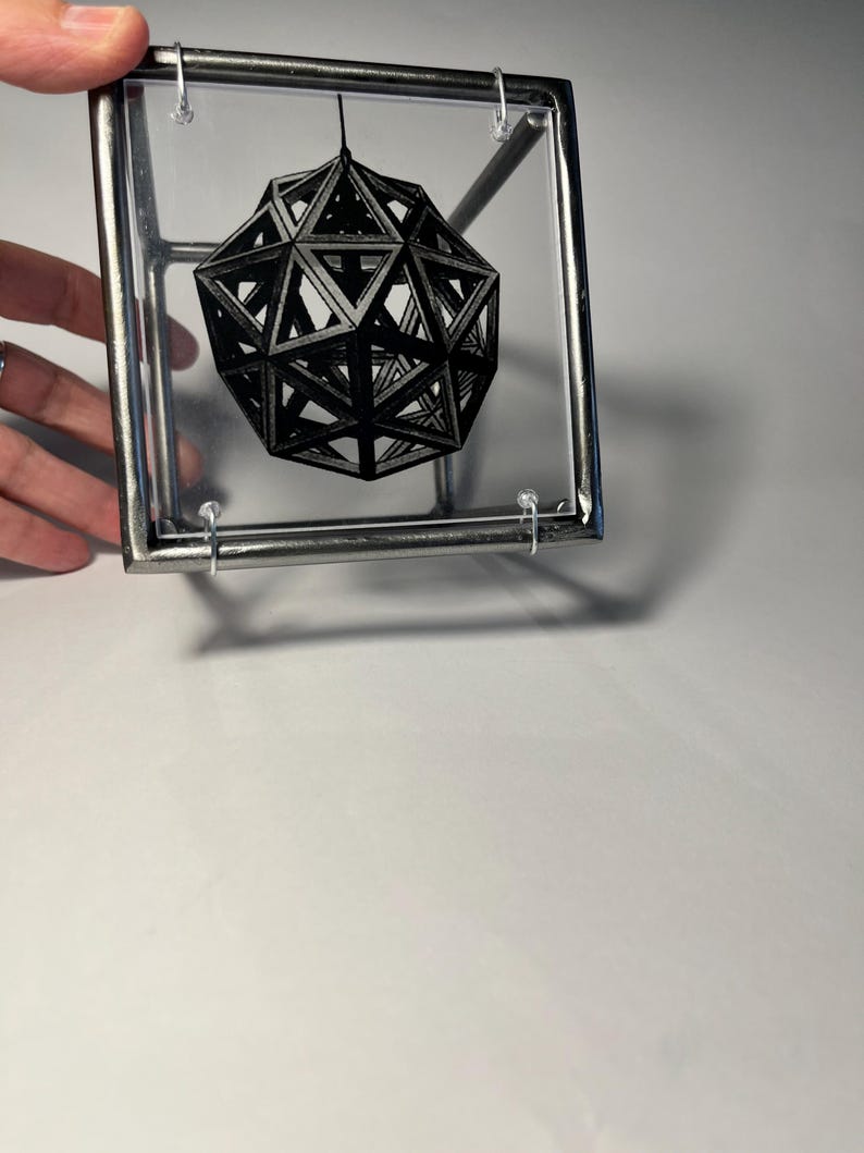 Sacred Geometry Metal Sculpture: Leonardo da Vinci art object decor image 18