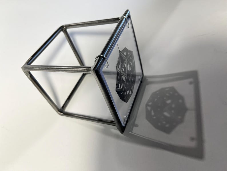 Sacred Geometry Metal Sculpture: Leonardo da Vinci art object decor image 12
