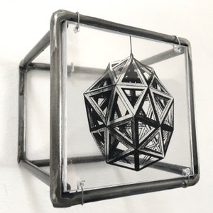 Sacred Geometry Metal Sculpture: Leonardo da Vinci art object decor image 6