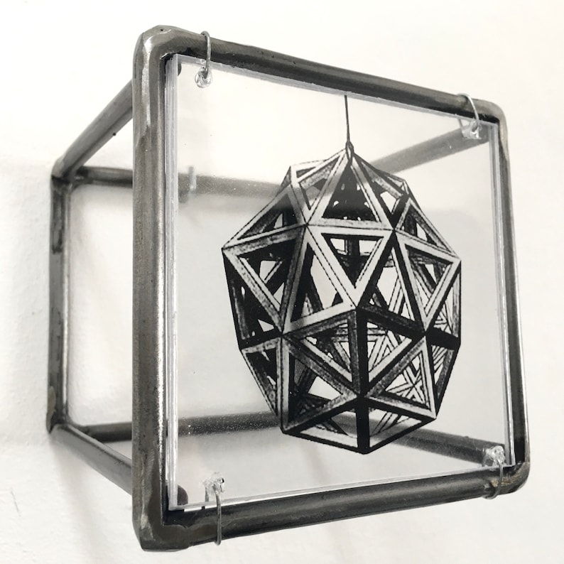 Sacred Geometry Metal Sculpture: Leonardo da Vinci art object decor image 6