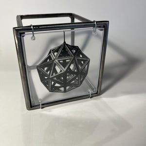 Sacred Geometry Metal Sculpture: Leonardo da Vinci art object decor image 1
