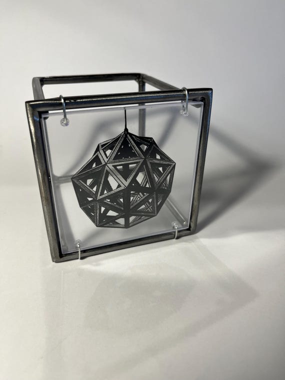 Sacred Geometry Metal Sculpture: Leonardo da Vinci art object decor