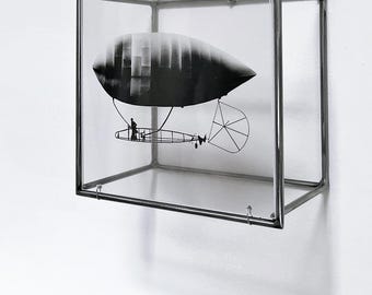 Aviation Metal Wall Sculpture - Santos‑Dumont Airship - Industria Interiors Decor 