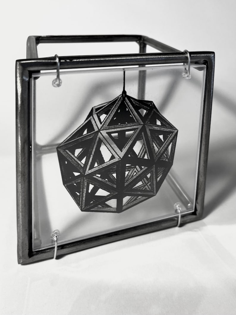 Sacred Geometry Metal Sculpture: Leonardo da Vinci art object decor image 19