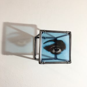 Pop art Eye, metal wall sculpture. Steel home, shadow art, original gift.