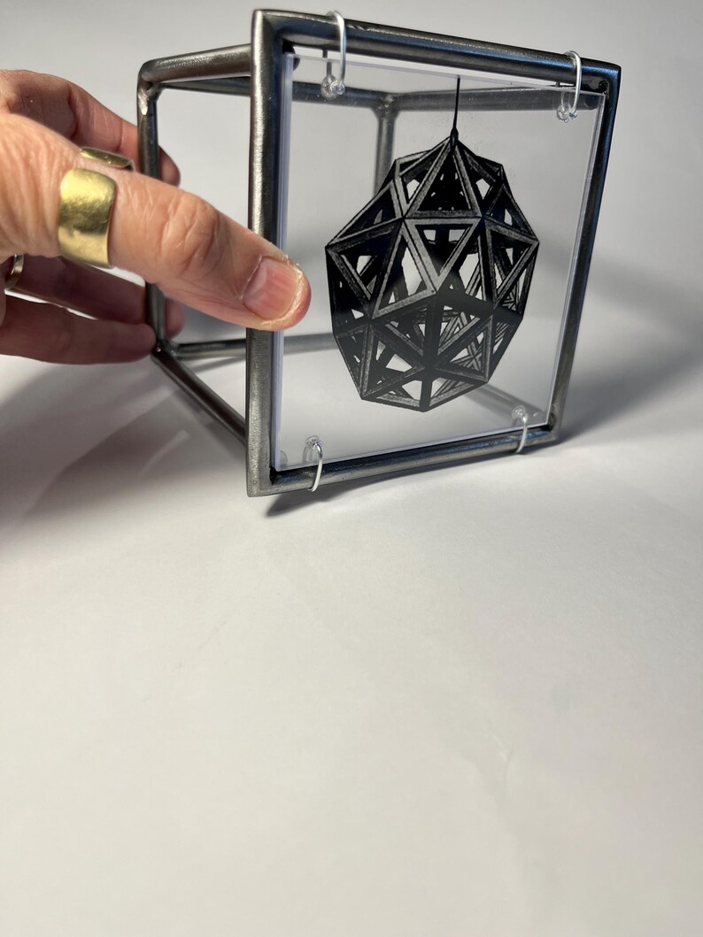 Sacred Geometry Metal Sculpture: Leonardo da Vinci art object decor image 15