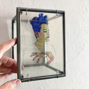 Egon Schiele - Zelfportret met handen op borst - kunstobjectcadeau