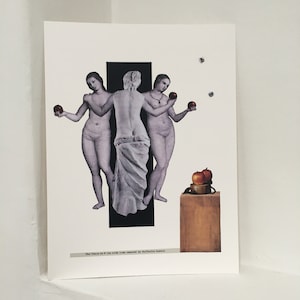 Venere di Milo con le braccia donate da Raffaello, arte collage originale, regalo per ammiratori d'arte