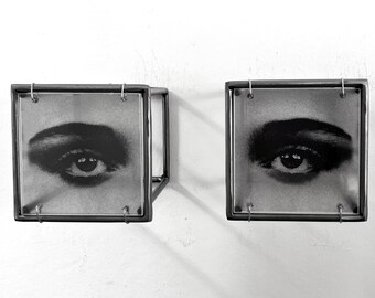 Metal Interior Sculpture Duo: Pop Art Wall Decor