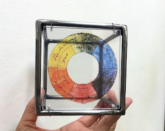 Goethe’s color wheel art object, home decor  metal sculpture.
