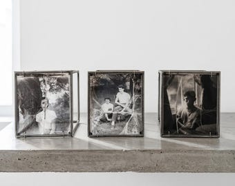 Custom Photo Triptych - Personalised Family Memory Art Sculpture Set of 3