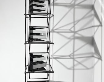The Brutalist Stairway: Geometric Architectural Tower Wall Sculpture