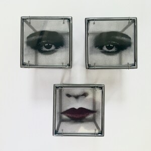 Arte pop, decoración de pared, escultura de cara de metal con labios rojos, regalo para casa nueva