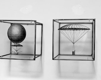 Aviation Metal Wall Art Diptych - Handmade Steel Sculptures - Industrial Interior Decor