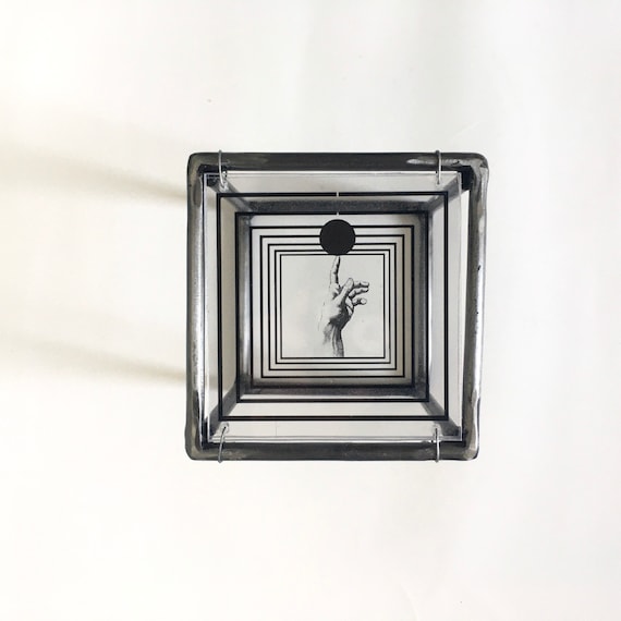 Op Art Metal Sculpture: Michelangelo's Creation of Adam Collage