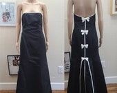 Gunne Sax Vintage Strapleess Black Sating Gown 7 8
