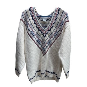 Vintage Hand Knitted Lambswool and Angora Grandma Sweater Large