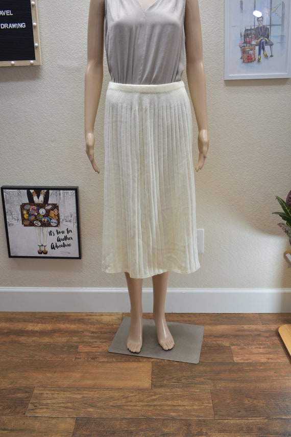 80's Vintage Ribbed  Knit Full Skirt